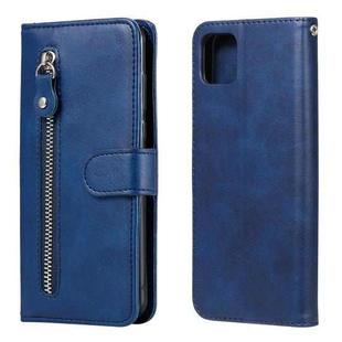 For OPPO Realme C11 Fashion Calf Texture Zipper Horizontal Flip Leather Case with Holder & Card Slots & Wallet(Blue)