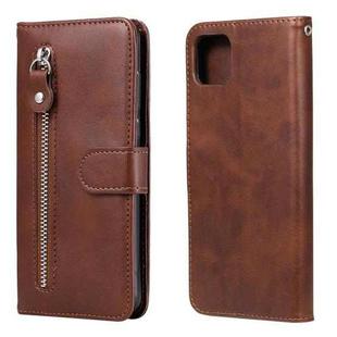 For OPPO Realme C11 Fashion Calf Texture Zipper Horizontal Flip Leather Case with Holder & Card Slots & Wallet(Brown)
