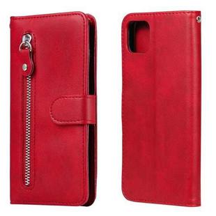 For OPPO Realme C11 Fashion Calf Texture Zipper Horizontal Flip Leather Case with Holder & Card Slots & Wallet(Red)