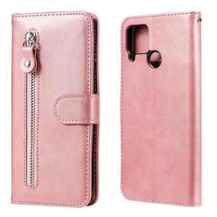 For OPPO Realme C15 / C12 Fashion Calf Texture Zipper Horizontal Flip Leather Case with Holder & Card Slots & Wallet(Rose Gold)