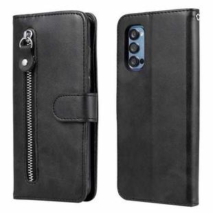 For OPPO Reno4 Pro 5G Fashion Calf Texture Zipper Horizontal Flip Leather Case with Holder & Card Slots & Wallet(Black)