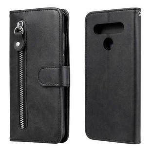 For LG K41S / K51S Fashion Calf Texture Zipper Horizontal Flip Leather Case with Holder & Card Slots & Wallet(Black)