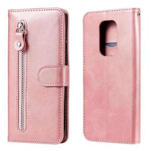 For Motorola Moto G9 Play / Moto E7 Plus Fashion Calf Texture Zipper Horizontal Flip Leather Case with Holder & Card Slots & Wallet(Rose Gold)