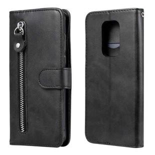 For Motorola Moto G9 Play / Moto E7 Plus Fashion Calf Texture Zipper Horizontal Flip Leather Case with Holder & Card Slots & Wallet(Black)