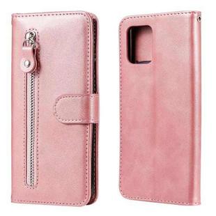 For Samsung Galaxy A42 5G Fashion Calf Texture Zipper Horizontal Flip Leather Case with Holder & Card Slots & Wallet(Rose Gold)