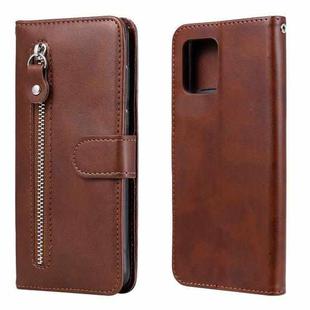 For Samsung Galaxy M31s Fashion Calf Texture Zipper Horizontal Flip Leather Case with Holder & Card Slots & Wallet(Brown)