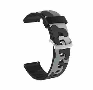 20mm For Fossil Gen 5 Carlyle / Julianna / Garrett / Carlyle HR Camouflage Silicone  Watch Band with Silver Buckle(5)