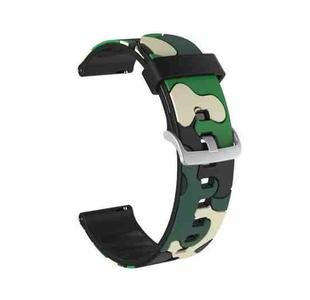 20mm For Fossil Mens Sport Camouflage Silicone  Watch Band with Silver Buckle(4)