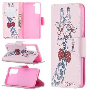 For Samsung Galaxy S21 5G Colored Drawing Pattern Horizontal Flip Leather Case with Holder & Card Slots & Wallet(Deer)