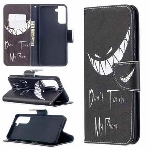 For Samsung Galaxy S21+ 5G Colored Drawing Pattern Horizontal Flip Leather Case with Holder & Card Slots & Wallet(Smirk)