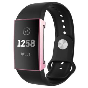 For Fitbit Charge 3 / 4 Full Coverage Plating TPU Watch Case(Pink)
