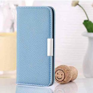 For Samsung Galaxy S21 Ultra 5G Litchi Texture Horizontal Flip Leather Case with Holder & Card Slots(Blue)