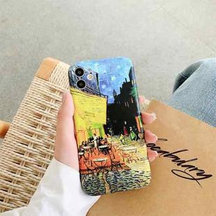 For iPhone 11 IMD Workmanship TPU Oil Painting Protective Case (Outdoor Cafe at Night)