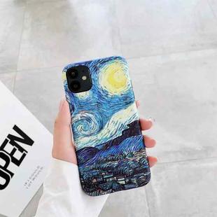 IMD Workmanship TPU Oil Painting Protective Case For iPhone 12(Starry Night)