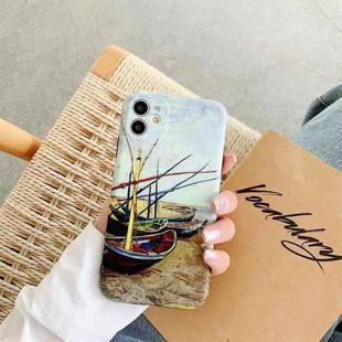 IMD Workmanship TPU Oil Painting Protective Case For iPhone 12(Fishing Boats in San Madilamo)