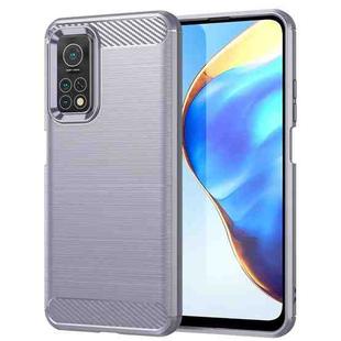 For Xiaomi Mi 10T Pro 5G Brushed Texture Carbon Fiber TPU Case (Grey)