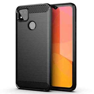 For Xiaomi Redmi 9C Brushed Texture Carbon Fiber TPU Case(Black)