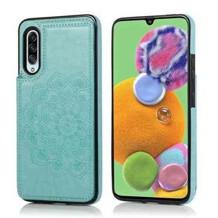 For Samsung Galaxy A90 5G Double Buckle Mandala Pattern PU+TPU Protective Case with Card Slots & Holder & Photo Frame(Green)