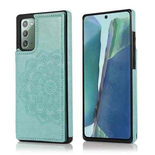For Samsung Galaxy Note20 Double Buckle Mandala Pattern PU+TPU Protective Case with Card Slots & Holder & Photo Frame(Green)