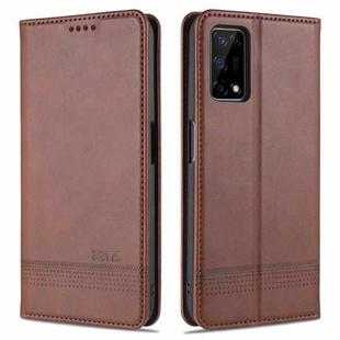 For OPPO K7x / Realme V5 5G AZNS Magnetic Calf Texture Horizontal Flip Leather Case with Card Slots & Holder & Wallet(Dark Brown)