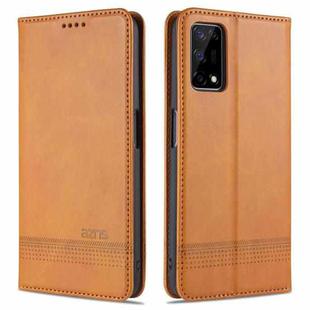 For OPPO K7x / Realme V5 5G AZNS Magnetic Calf Texture Horizontal Flip Leather Case with Card Slots & Holder & Wallet(Light Brown)