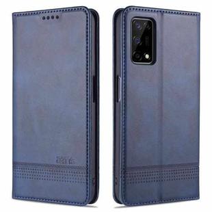 For OPPO K7x / Realme V5 5G AZNS Magnetic Calf Texture Horizontal Flip Leather Case with Card Slots & Holder & Wallet(Dark Blue)