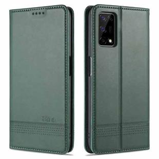 For OPPO K7x / Realme V5 5G AZNS Magnetic Calf Texture Horizontal Flip Leather Case with Card Slots & Holder & Wallet(Dark Green)