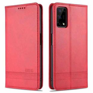 For OPPO K7x / Realme V5 5G AZNS Magnetic Calf Texture Horizontal Flip Leather Case with Card Slots & Holder & Wallet(Red)