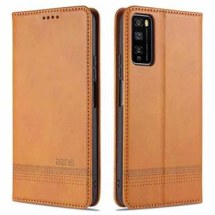 For Huawei Enjoy 20 Pro / Enjoy Z 5G AZNS Magnetic Calf Texture Horizontal Flip Leather Case with Card Slots & Holder & Wallet(Light Brown)