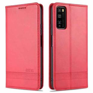 For Huawei Enjoy 20 Pro / Enjoy Z 5G AZNS Magnetic Calf Texture Horizontal Flip Leather Case with Card Slots & Holder & Wallet(Red)