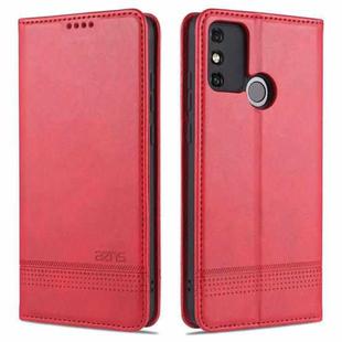 For Huawei Honor 9A AZNS Magnetic Calf Texture Horizontal Flip Leather Case with Card Slots & Holder & Wallet(Red)