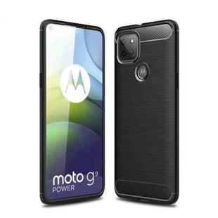 For Motorola Moto G9 Power Brushed Texture Carbon Fiber TPU Case(Black)