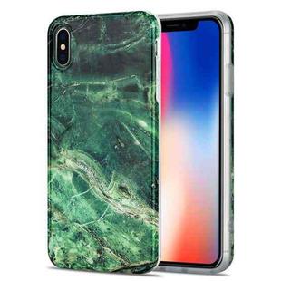 TPU Glossy Marble Pattern IMD Protective Case For iPhone X / XS(Emerald Green)