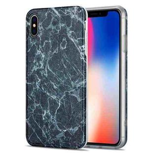 TPU Glossy Marble Pattern IMD Protective Case For iPhone X / XS(Dark Grey)