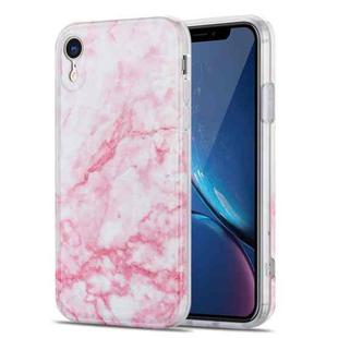 TPU Glossy Marble Pattern IMD Protective Case For iPhone XR(Light Pink)