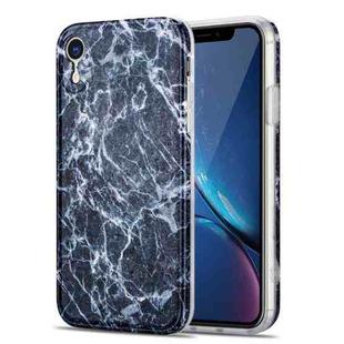 TPU Glossy Marble Pattern IMD Protective Case For iPhone XR(Dark Grey)