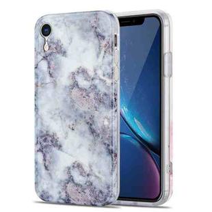 TPU Glossy Marble Pattern IMD Protective Case For iPhone XR(Earthy Grey)