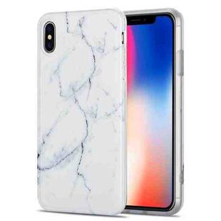 TPU Glossy Marble Pattern IMD Protective Case For iPhone XS Max(White)