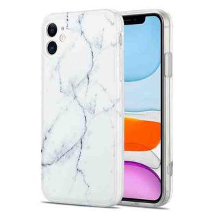 TPU Glossy Marble Pattern IMD Protective Case For iPhone 11(White)