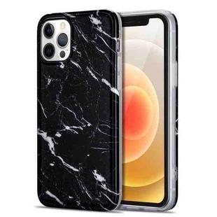 For iPhone 12 mini TPU Glossy Marble Pattern IMD Protective Case (Black)