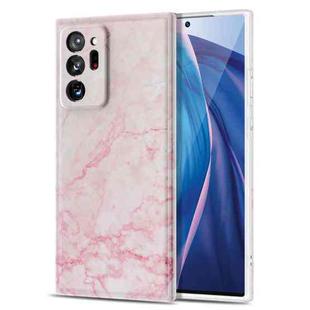 For Samsung Galaxy Note20 Ultra TPU Glossy Marble Pattern IMD Protective Case(Light Pink)