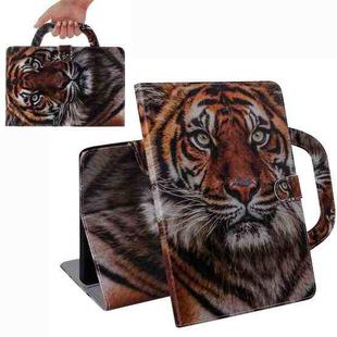 For Lenovo Tab M10 FHD REL TB-X605 Portable Coloured Drawing Horizontal Flip Leather Case with Holder & Card Slots & Wallet(Amur Tiger)