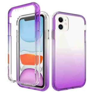 For iPhone 11 Shockproof  High Transparency Two-color Gradual Change PC+TPU Candy Colors Protective Case (Purple)
