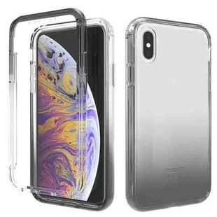 For iPhone X / XS Shockproof  High Transparency Two-color Gradual Change PC+TPU Candy Colors Protective Case(Black)