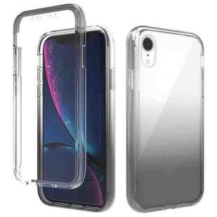 For iPhone XR Shockproof  High Transparency Two-color Gradual Change PC+TPU Candy Colors Protective Case(Black)