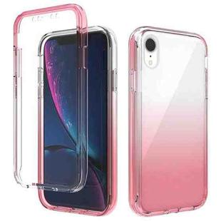 For iPhone XR Shockproof  High Transparency Two-color Gradual Change PC+TPU Candy Colors Protective Case(Red)