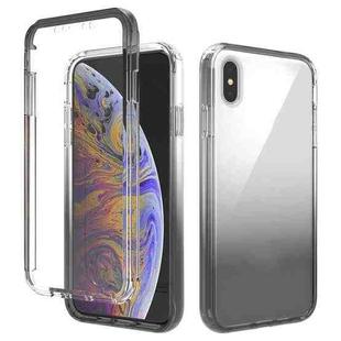 For iPhone XS Max Shockproof  High Transparency Two-color Gradual Change PC+TPU Candy Colors Protective Case(Black)