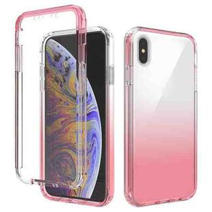 For iPhone XS Max Shockproof  High Transparency Two-color Gradual Change PC+TPU Candy Colors Protective Case(Red)