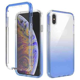 For iPhone XS Max Shockproof  High Transparency Two-color Gradual Change PC+TPU Candy Colors Protective Case(Blue)