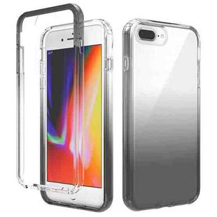 Shockproof  High Transparency Two-color Gradual Change PC+TPU Candy Colors Protective Case For iPhone 8 Plus / 7 Plus(Black)